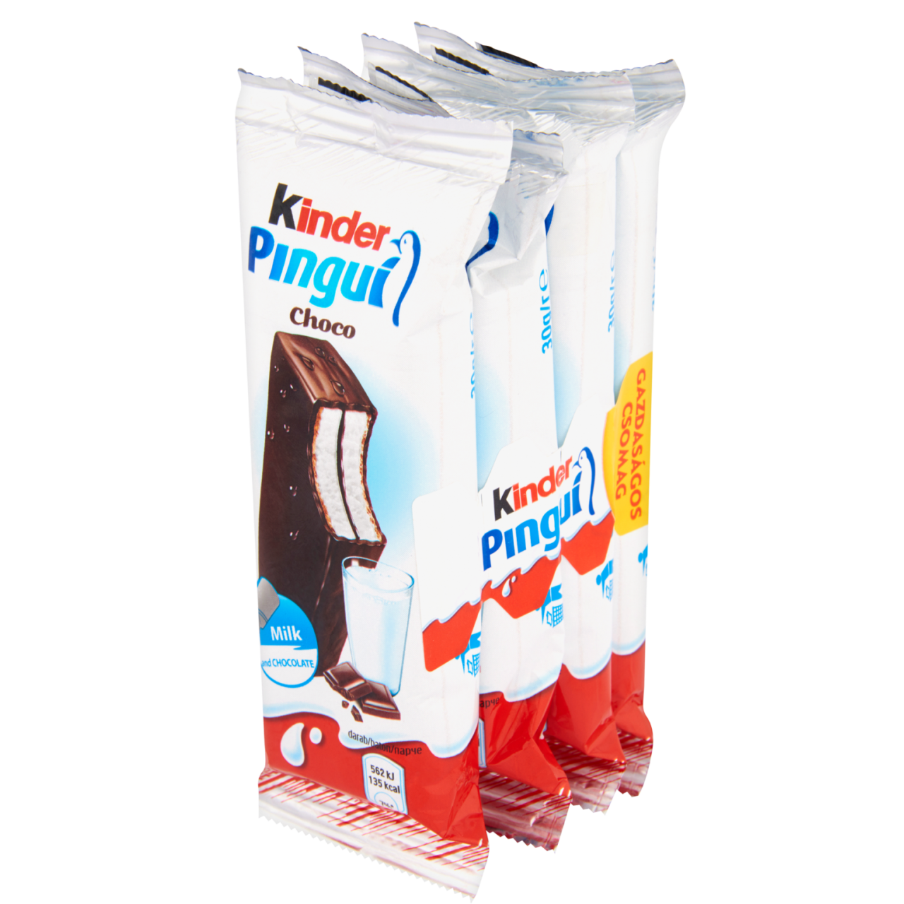 Kinder Pingui Cacao tejes és kakaós krémmel töltött sütemény étcsokoládé bevonattal 4 x 30 g (120 g