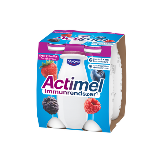 Danone Actimel zsírszegény, élőflórás, erdei gyümölcsízű joghurtalapú ital 4 x 100 g (400 g)