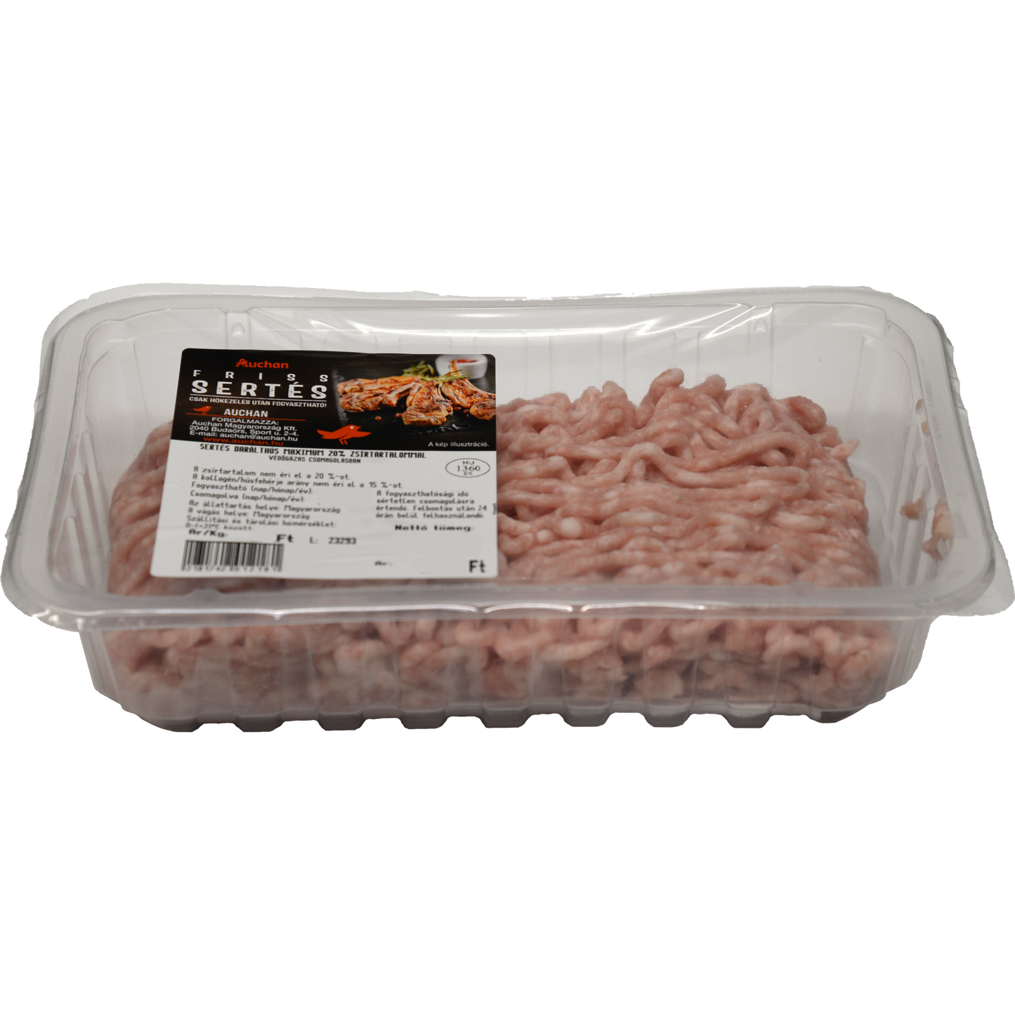 Auchan Kedvenc sertéslapocka darált hús maximum 20% zsírtartalommal