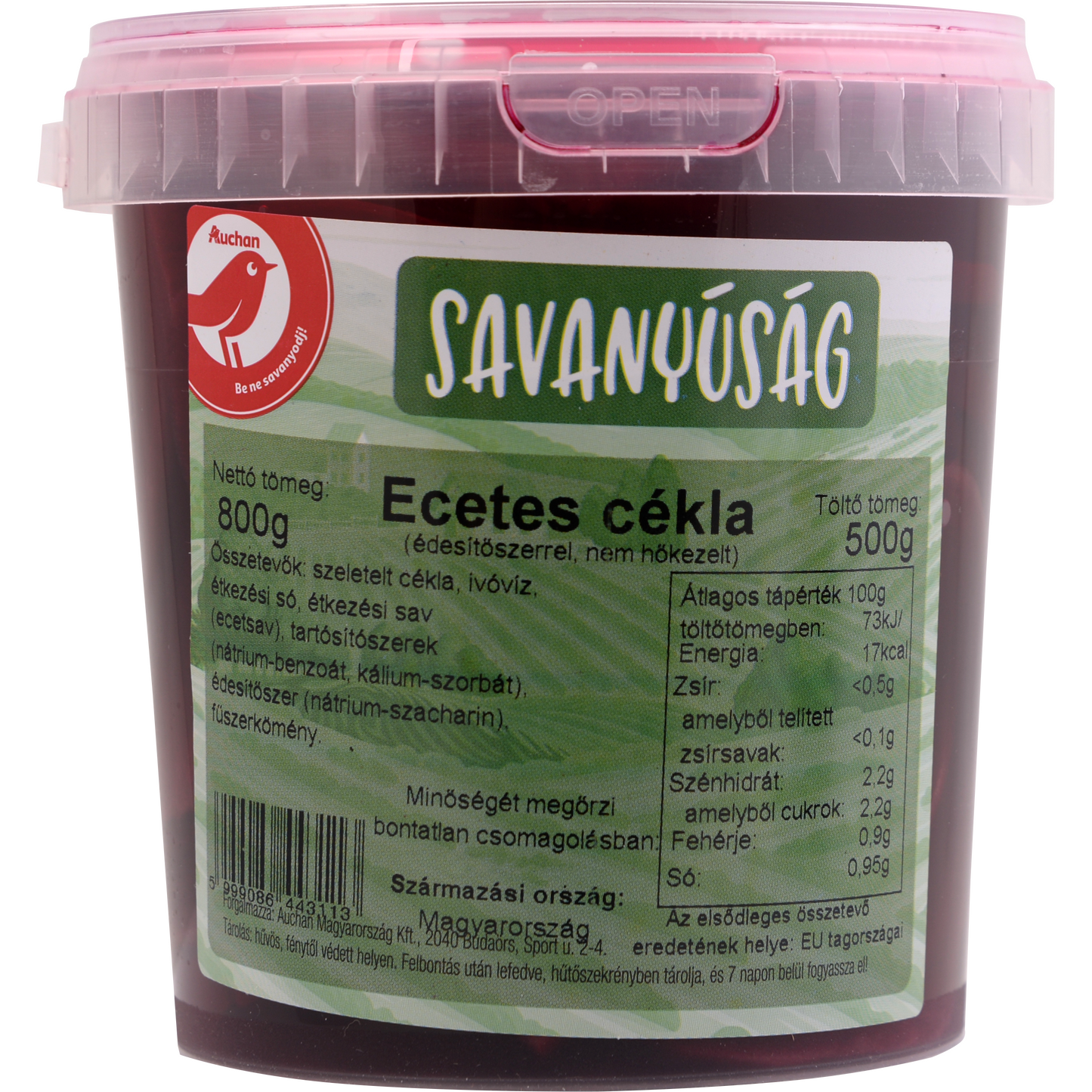 Auchan Nívó Ecetes cékla vödrös 500 g