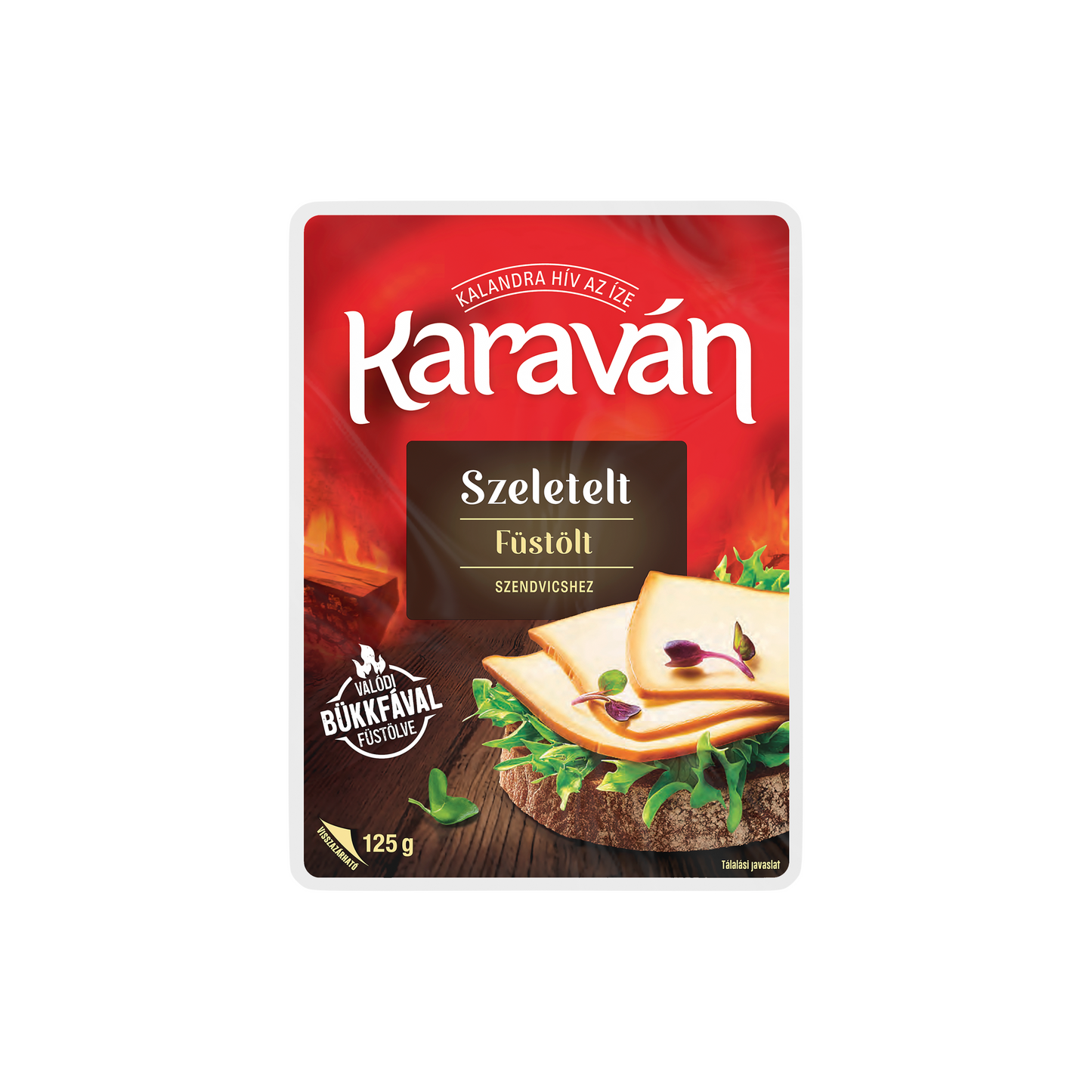 Karaván szeletelt füstölt zsíros ömlesztett sajt 125 g