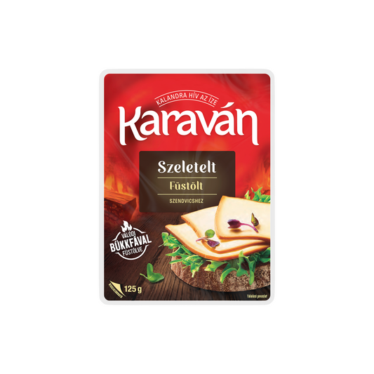 Karaván szeletelt füstölt zsíros ömlesztett sajt 125 g