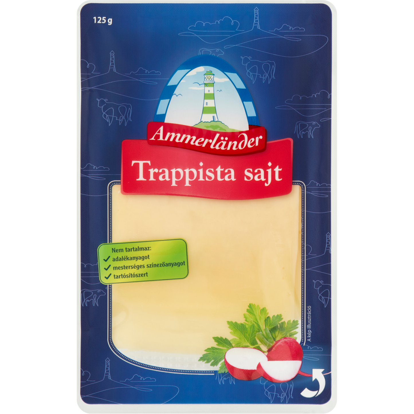 Ammerländer szeletelt trappista sajt 125 g