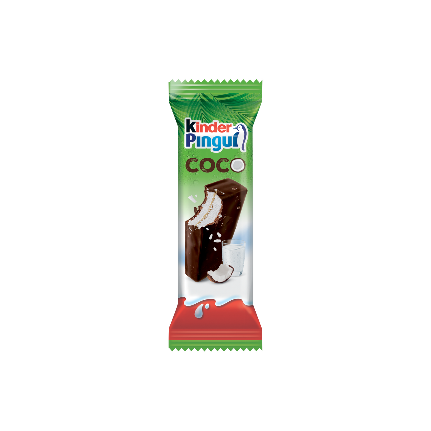 Kinder Pingui Tropical Coco csokoládéval bevont tejes és kókuszos krémmel töltött sütemény 30 g