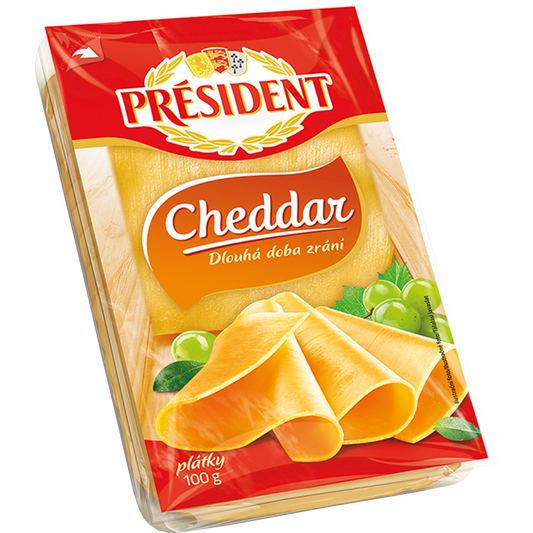 Président Cheddar szeletelt sajt 100 g