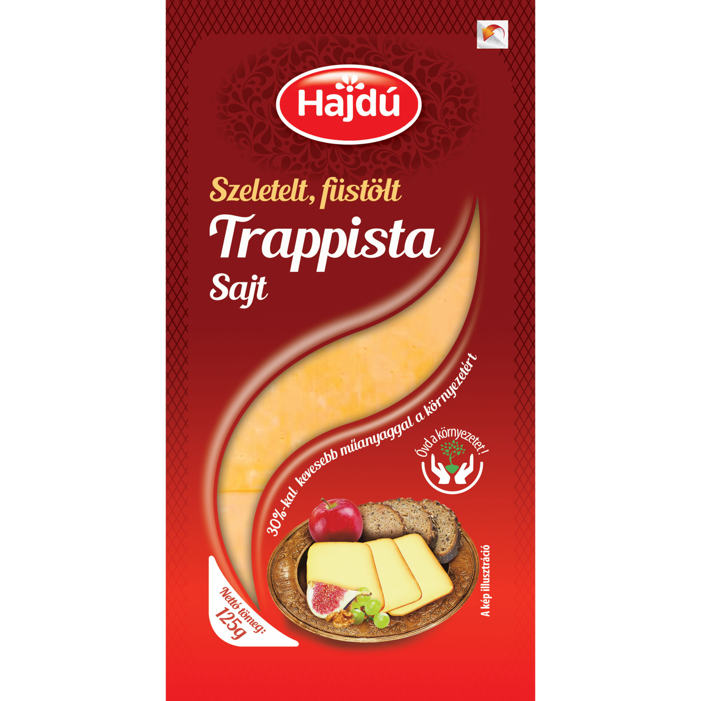 Hajdú szeletelt, füstölt trappista sajt 125 g