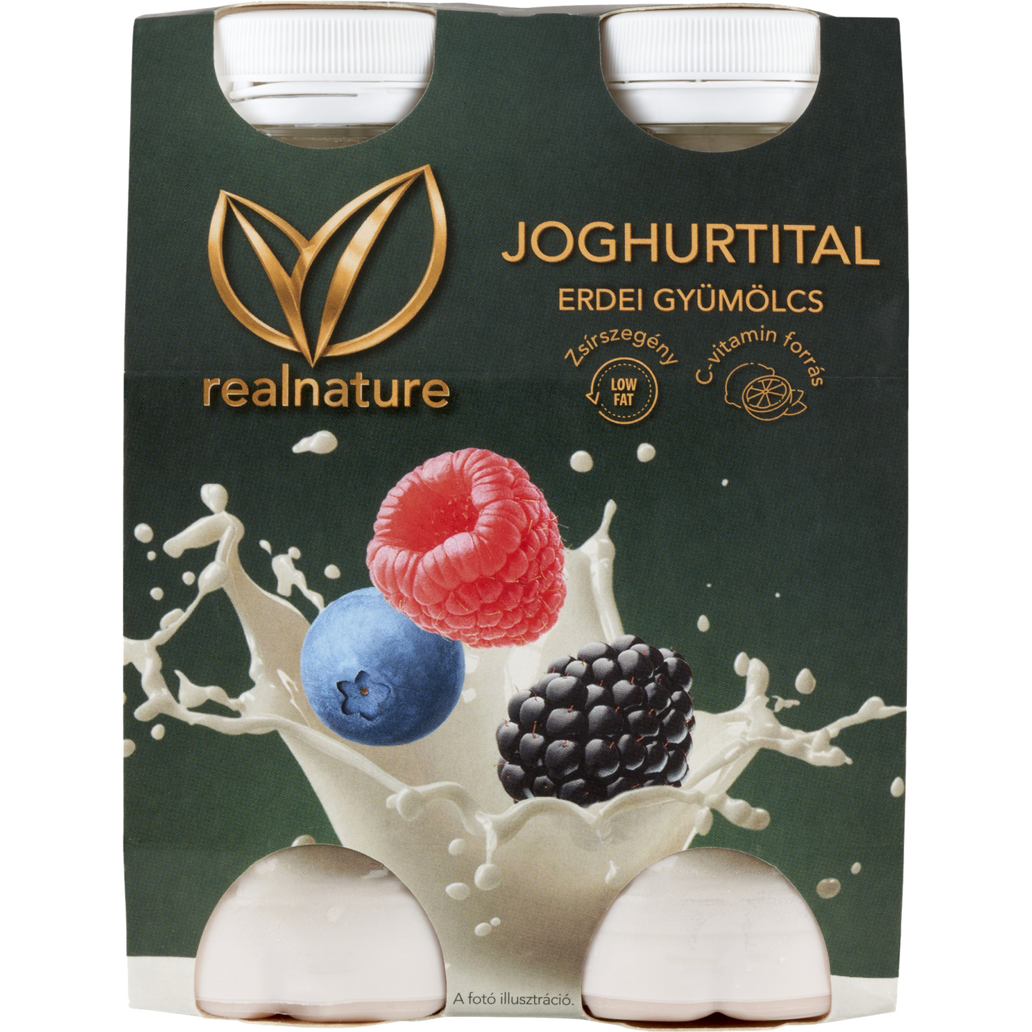 Real Nature erdei gyümölcs zsírszegény joghurt ital 4 x 100 g