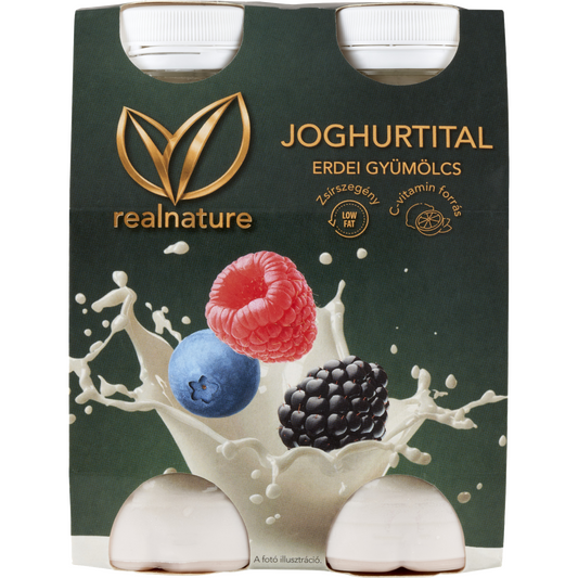 Real Nature erdei gyümölcs zsírszegény joghurt ital 4 x 100 g
