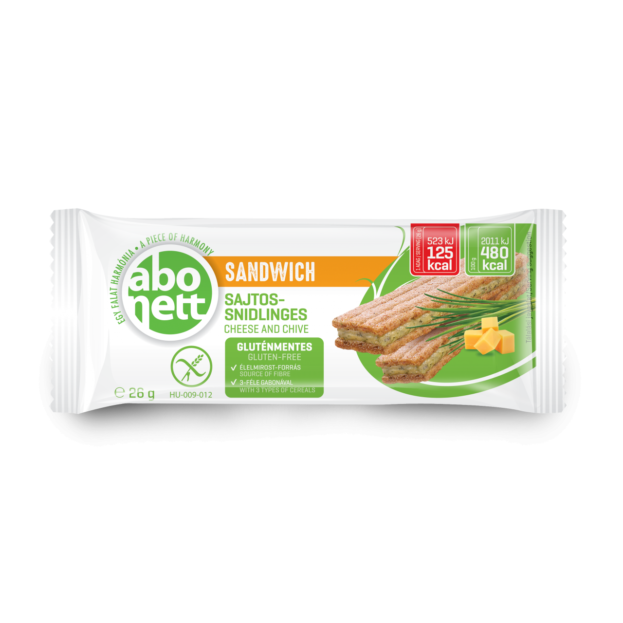 Abonett gluténmentes sajtos-snidlinges szendvics 26 g