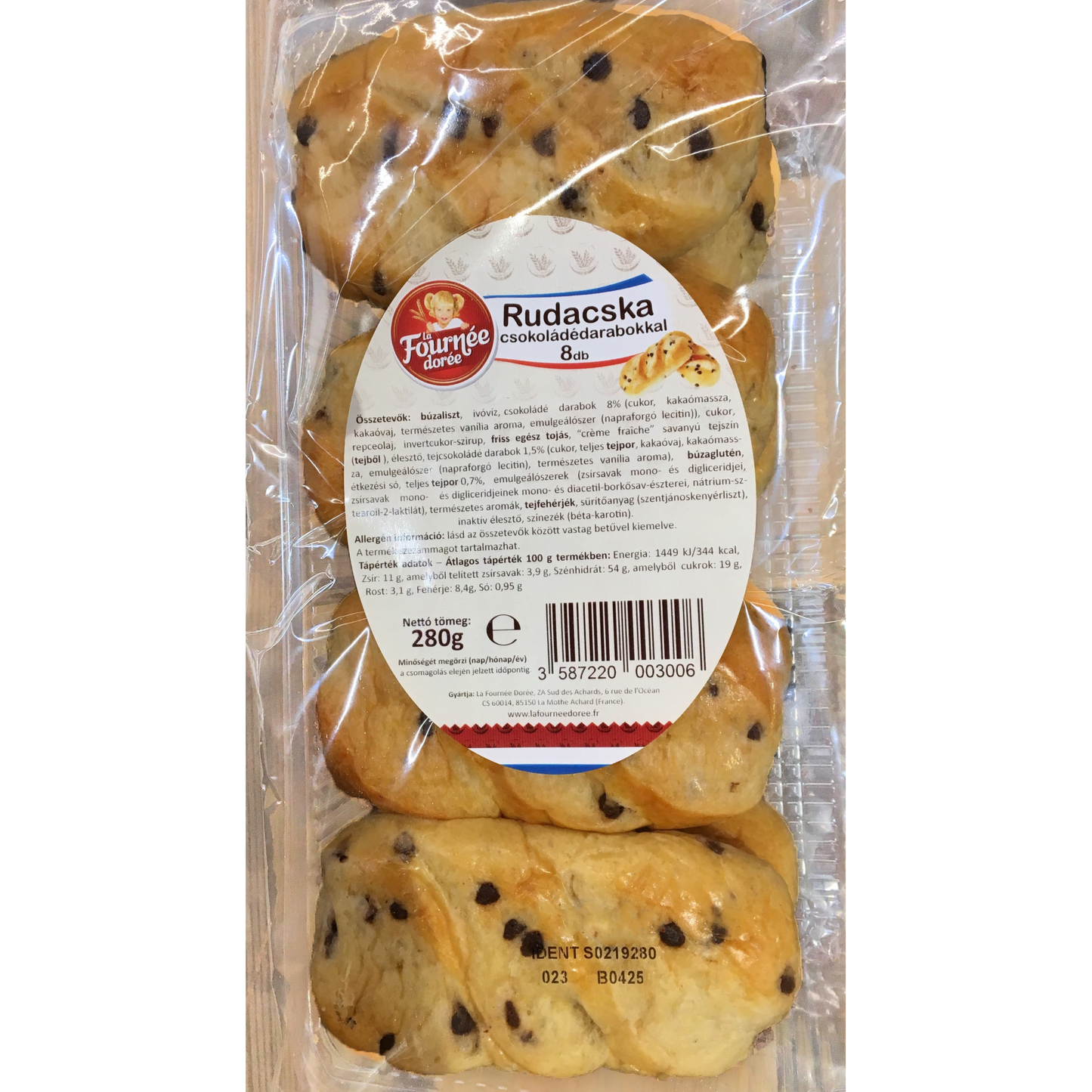 Rudacska csokidarabokkal 280 g