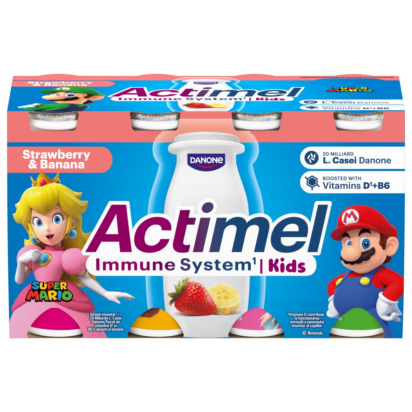 Danone Actimel Kids zsírszegény eper-banánízű joghurtital B6- és D-vitaminnal 8 x 100 g (800 g)