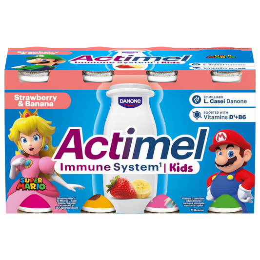 Danone Actimel Kids zsírszegény eper-banánízű joghurtital B6- és D-vitaminnal 8 x 100 g (800 g)