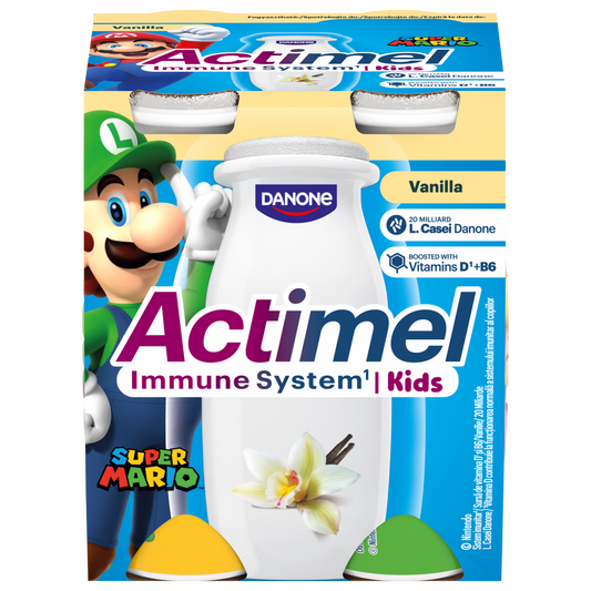 Danone Actimel Kids vaníliaízű zsírszegény joghurtalapú ital B6-és D-vitaminnal 4 x 100 g (400 g)
