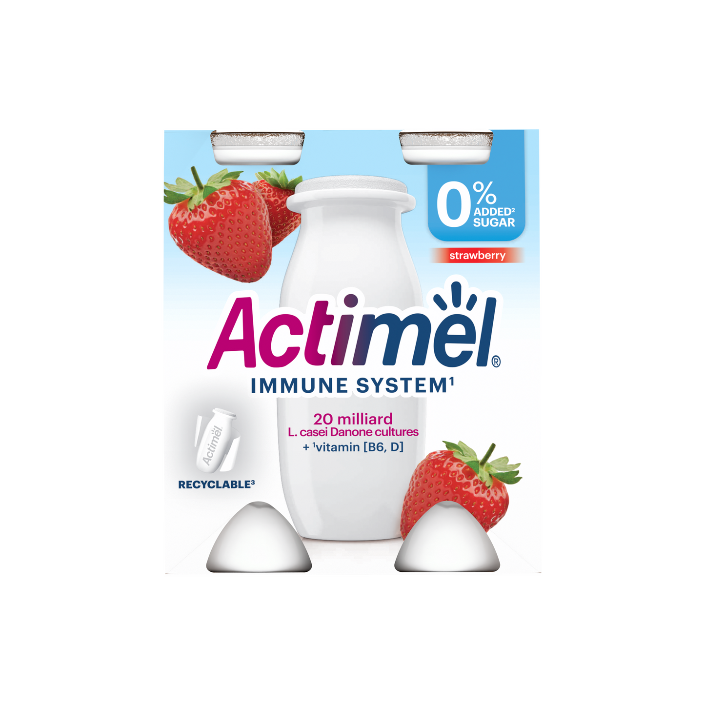 Danone Actimel eperízű sovány joghurtalapú ital édesítőszerekkel 4 x 100 g (400 g)