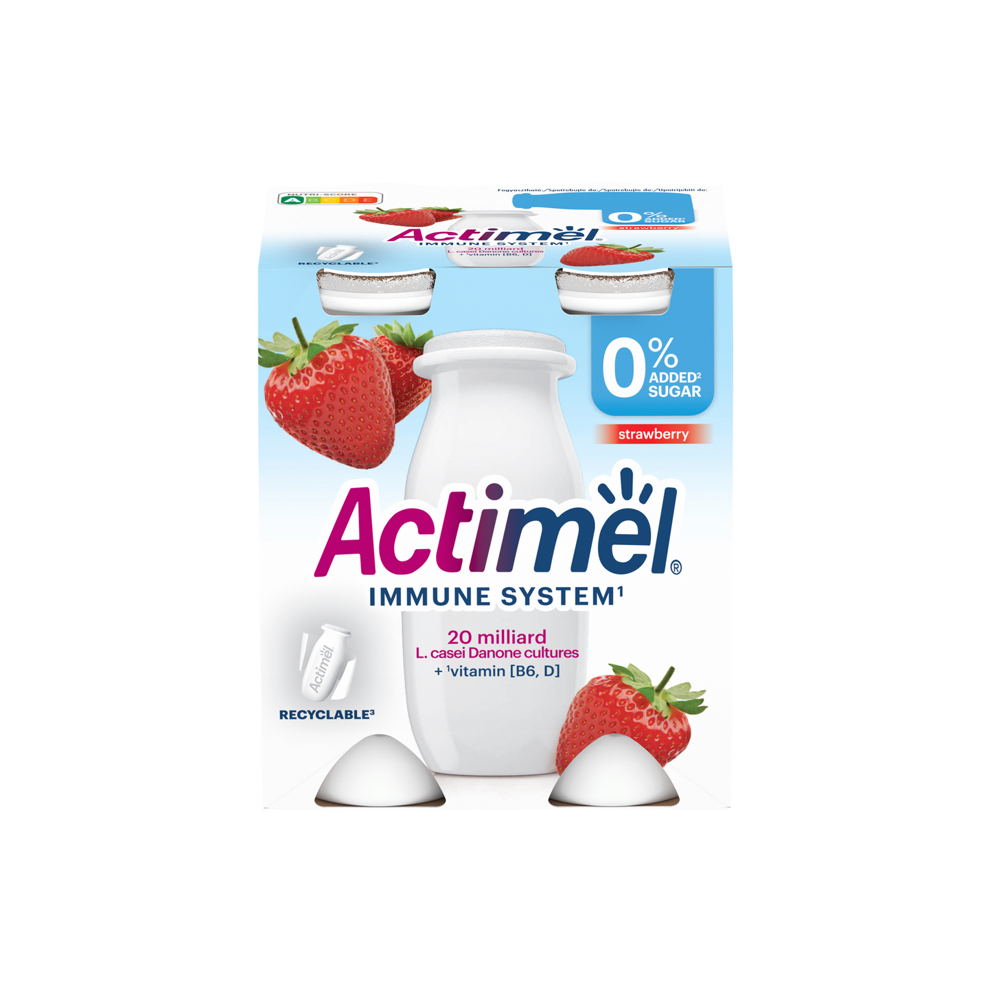 Danone Actimel eperízű sovány joghurtalapú ital édesítőszerekkel 4 x 100 g (400 g)