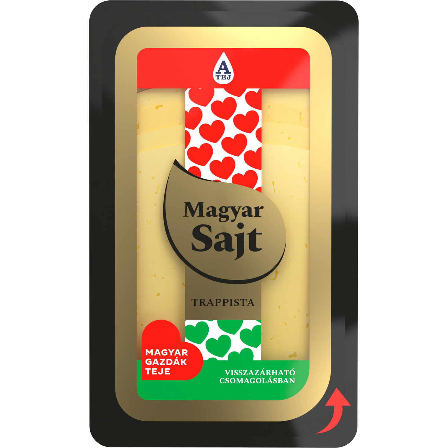 Magyar Trappista Sajt zsíros, félkemény, szeletelt trappista sajt 125 g