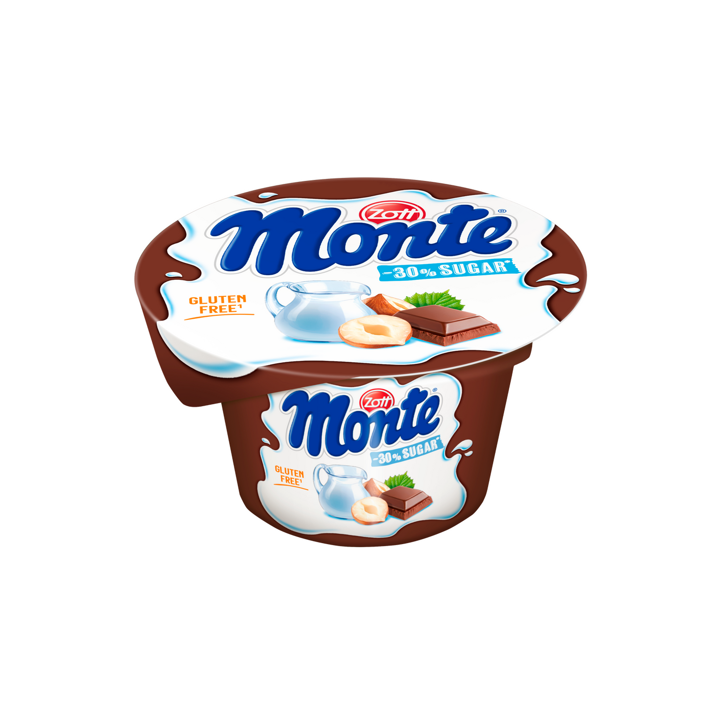 Zott Monte csokoládés, mogyorós tejdesszert -30% cukorral 150 g