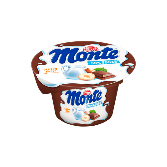 Zott Monte csokoládés, mogyorós tejdesszert -30% cukorral 150 g