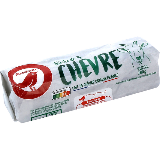 Auchan Kedvenc Buche de Chévre kecsketejből készült sajt 180 g