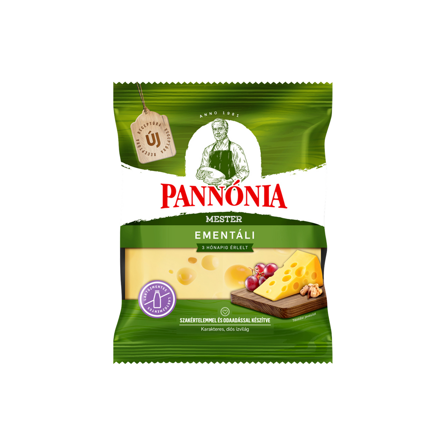 Pannónia Mester Ementáli darabolt, zsíros, kemény, erjedési lyukas sajt 200 g