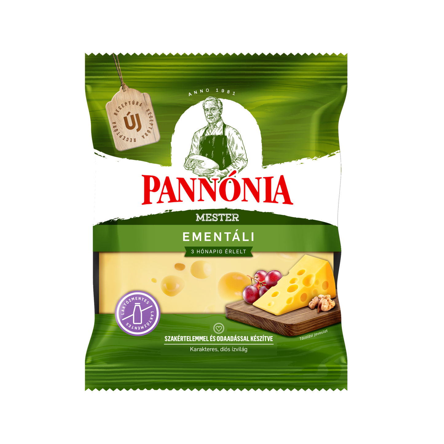 Pannónia Mester Ementáli darabolt, zsíros, kemény, erjedési lyukas sajt 200 g