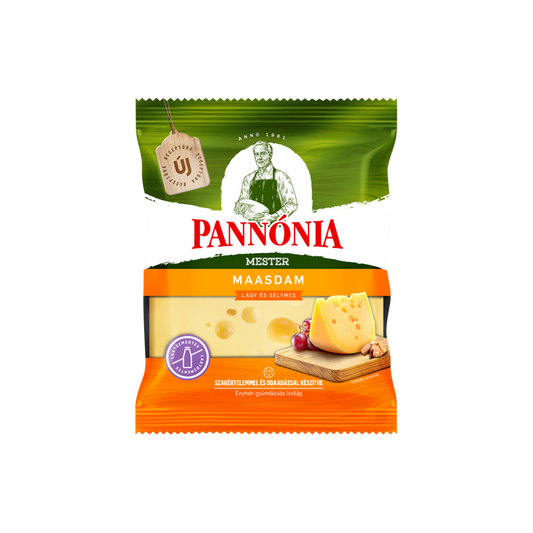 Pannónia Mester Maasdam darabolt, zsíros, félkemény, erjedési lyukas sajt 200 g