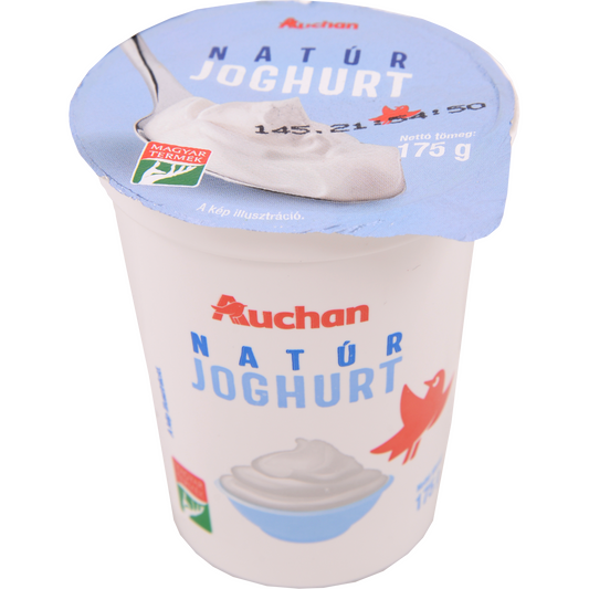 Auchan Kedvenc natúr joghurt élőflórás homogénezett  3% 175 g
