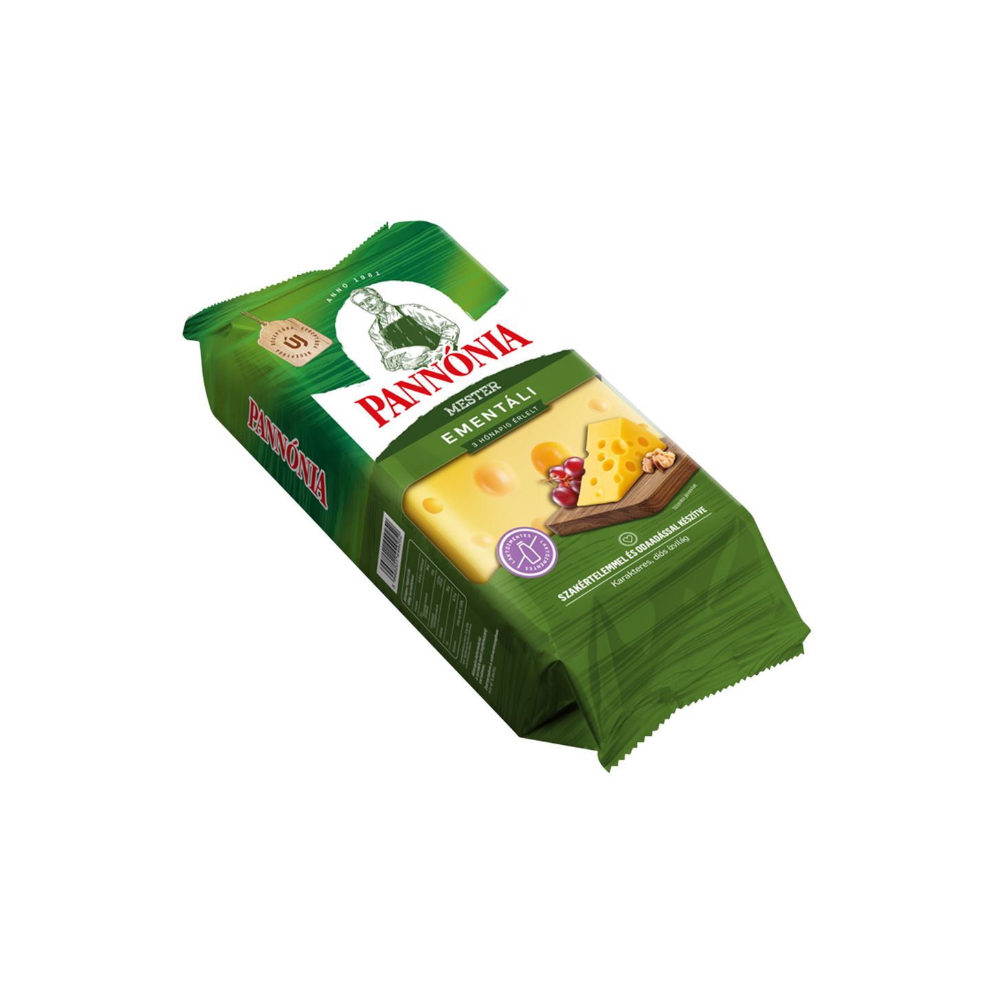 Pannónia Mester Ementáli zsíros, kemény, erjedési lyukas tömbsajt 1 kg