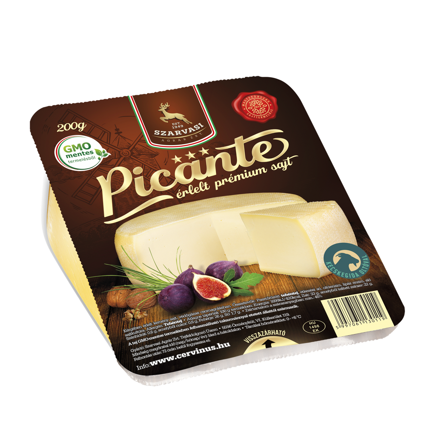 Szarvasi Picante kérgében érlelt kemény sajt 200 g