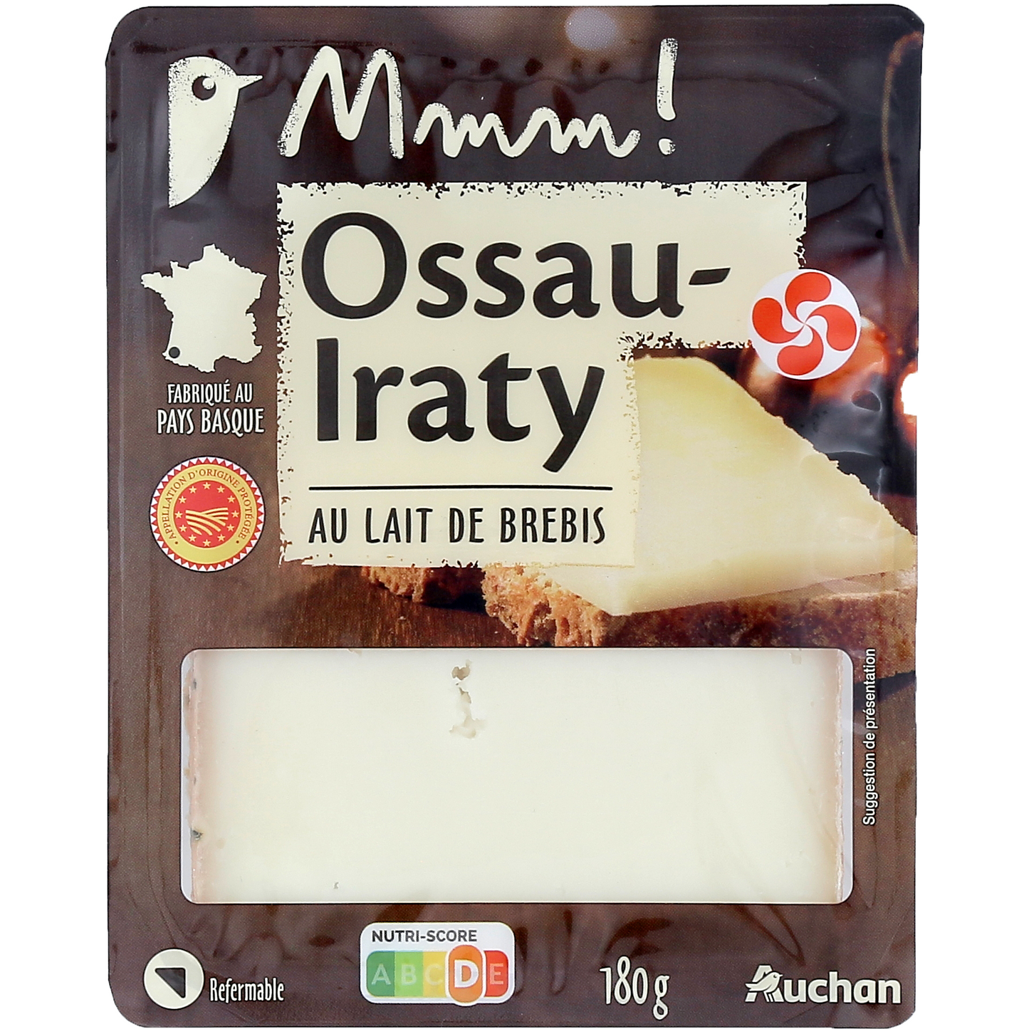 Auchan Prémium MMM!  Ossau-Iraty OEM zsíros félkemény juhsajt 180 g