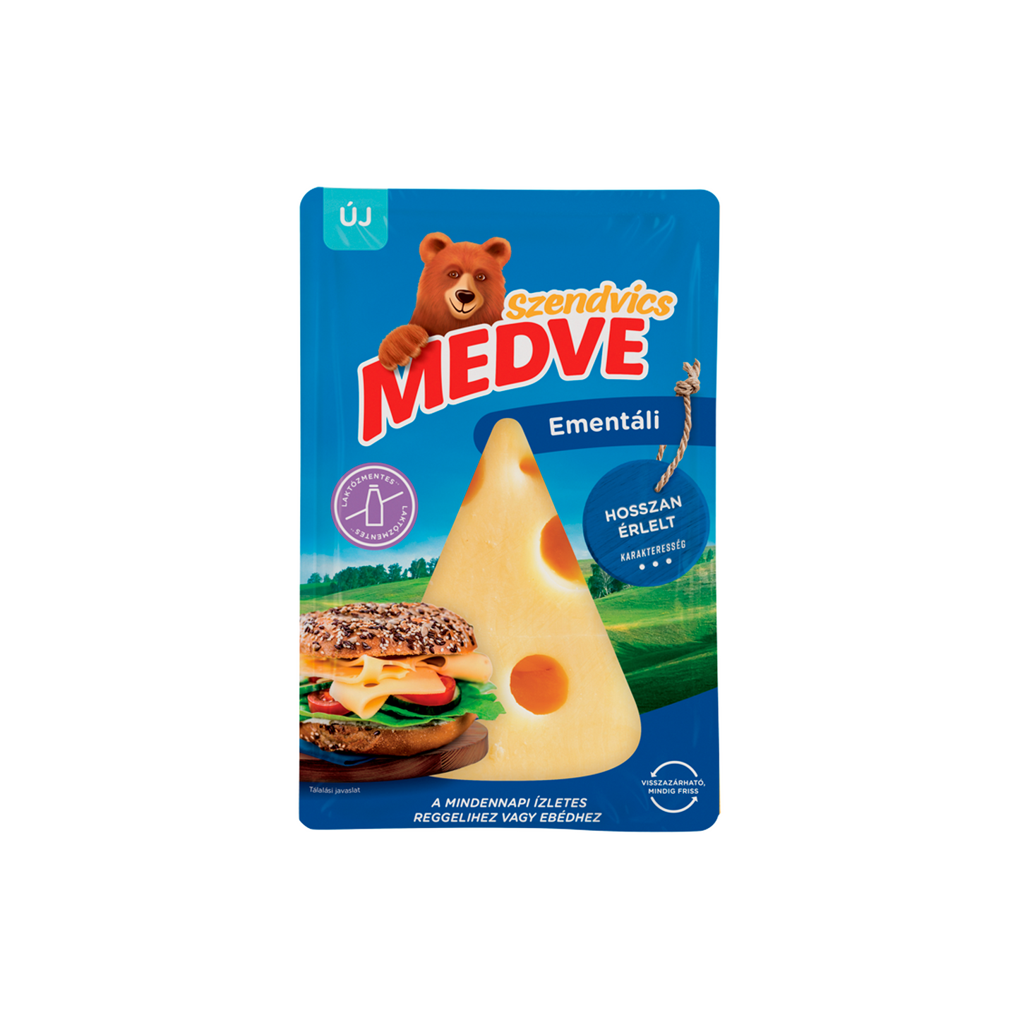 Medve Szendvics zsíros, kemény, szeletelt ementáli sajt 90 g