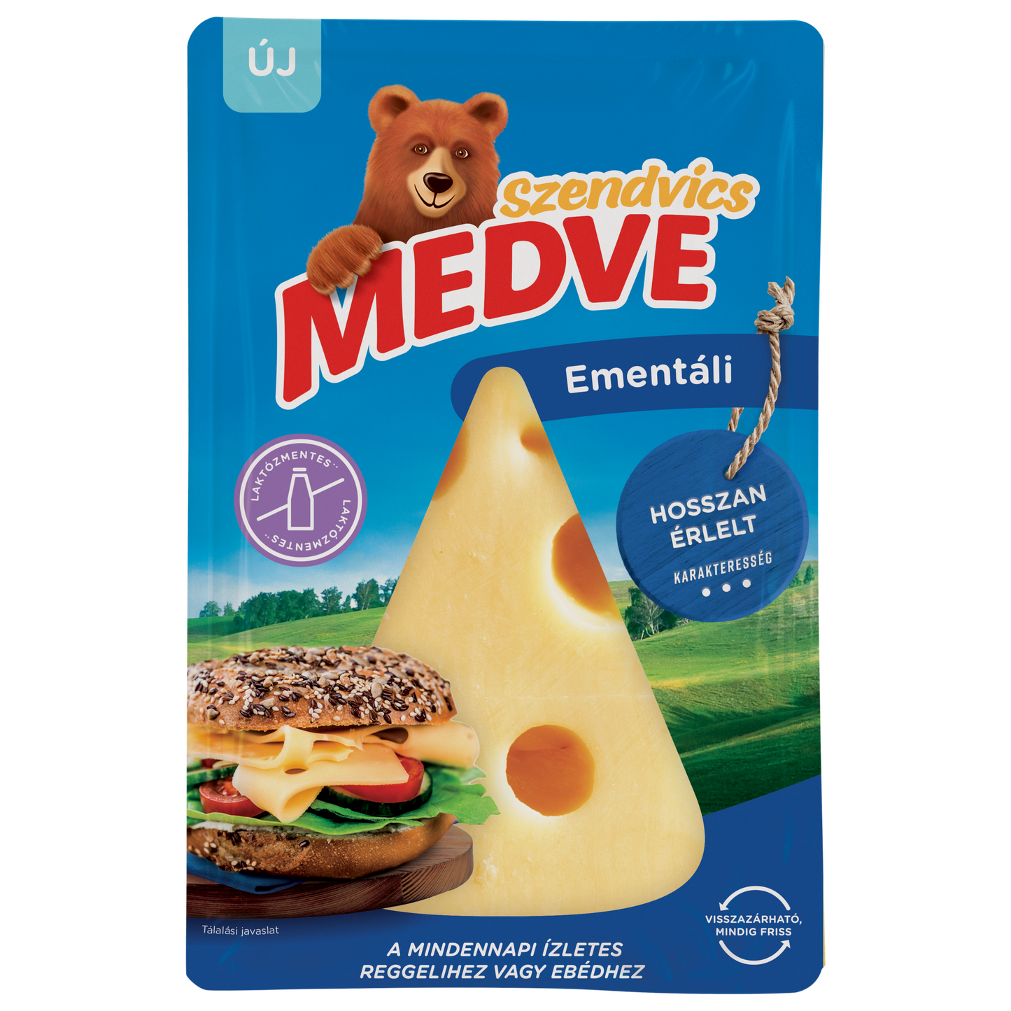 Medve Szendvics zsíros, kemény, szeletelt ementáli sajt 90 g