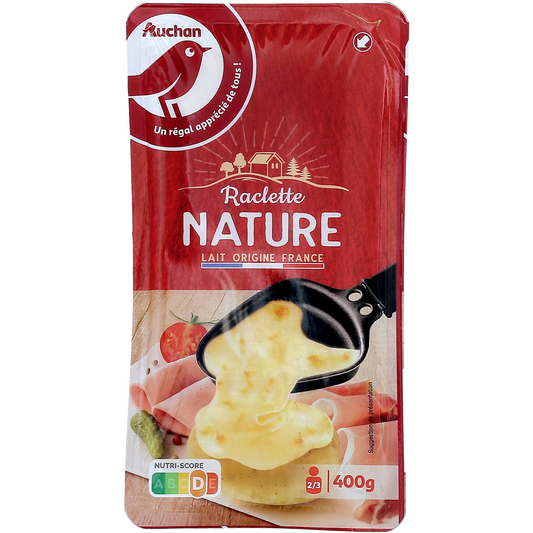 Auchan Kedvenc Natúr szeletelt félkemény zsíros sajt Raclette készítéséhez 400 g