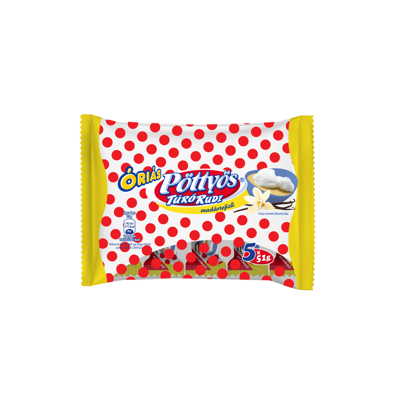 Pöttyös Túró Rudi madártejes ízű 5 x 51 g