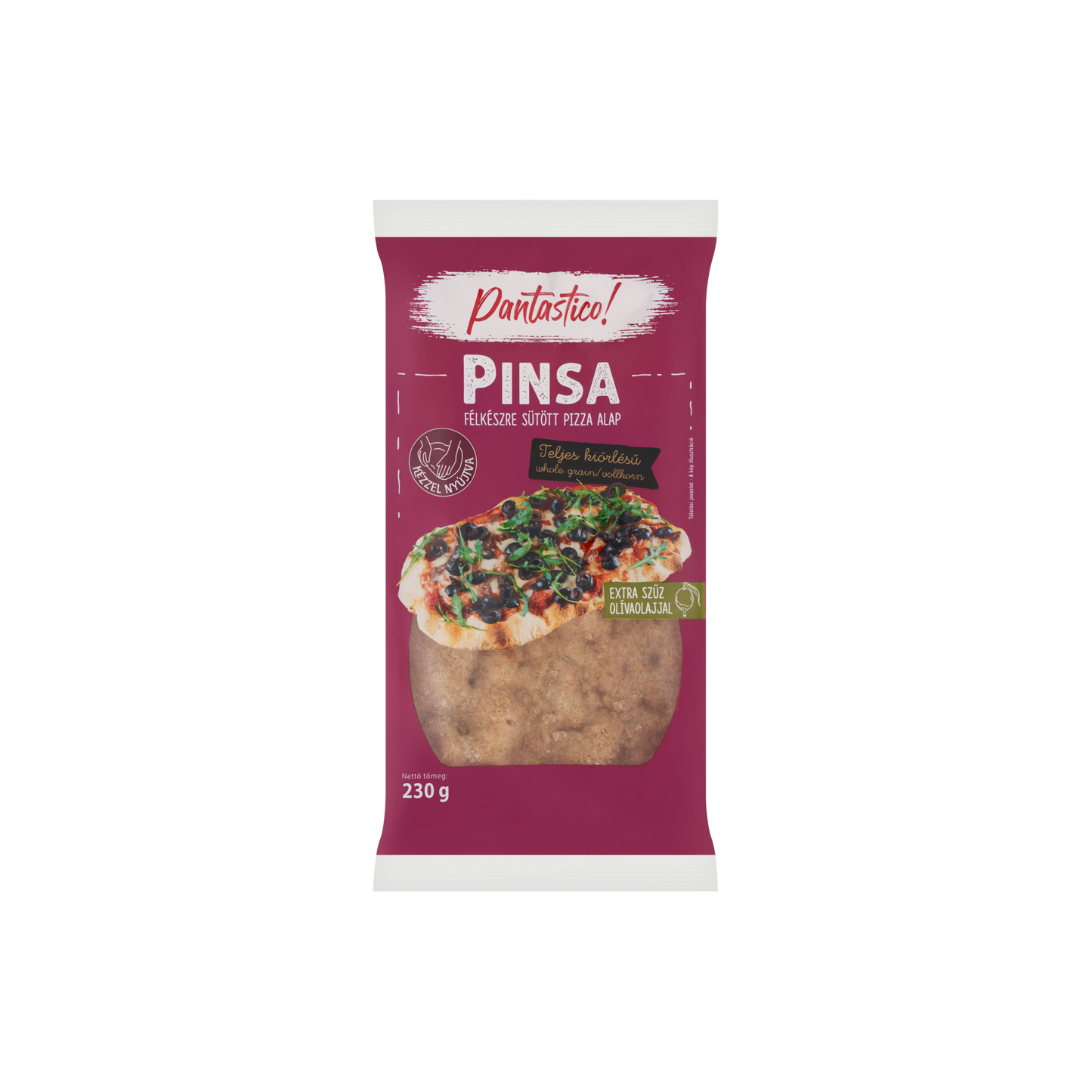 Pantastico! Pinsa teljes kiőrlésű félkészre sütött pizza alap 230 g
