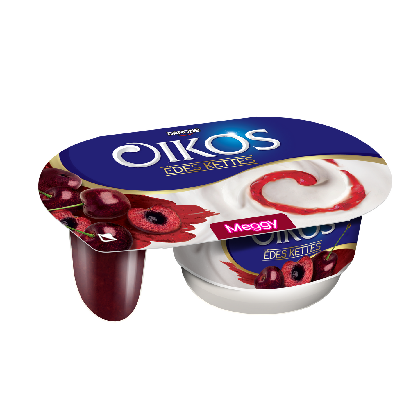 Danone Oikos Édes Kettes élőflórás édesített joghurt meggyszósszal 118 g