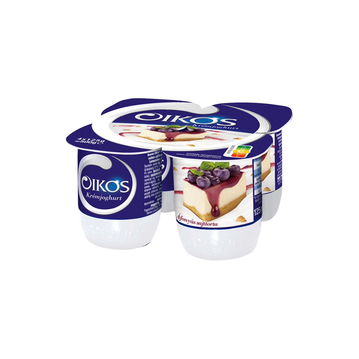 Danone Oikos Görög élőflórás áfonyás sajttorta ízű krémjoghurt 4 x 125 g
