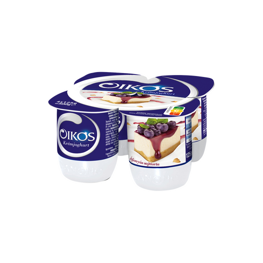 Danone Oikos Görög élőflórás áfonyás sajttorta ízű krémjoghurt 4 x 125 g