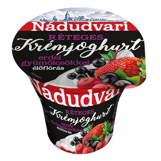 Nádudvari réteges élőflórás krémjoghurt erdei gyümölcsökkel 180 g