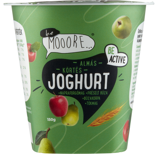 Be Mooore almás-körtés joghurt napraforgómaggal, préselt búzával, búzakorpával és tökmaggal 150 g
