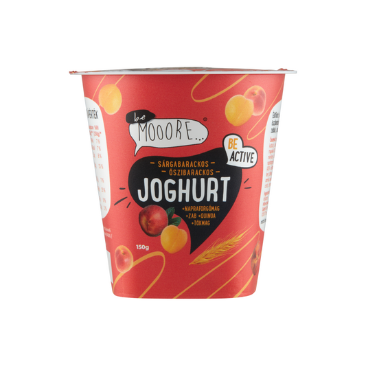 Be Mooore sárgabarackos-őszibarackos joghurt napraforgómaggal, zabbal, quinoával és tökmaggal 150 g