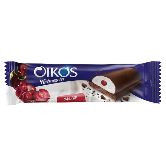 Danone Oikos krémszelet meggyes töltelékkel, kakaós bevonattal 27 g