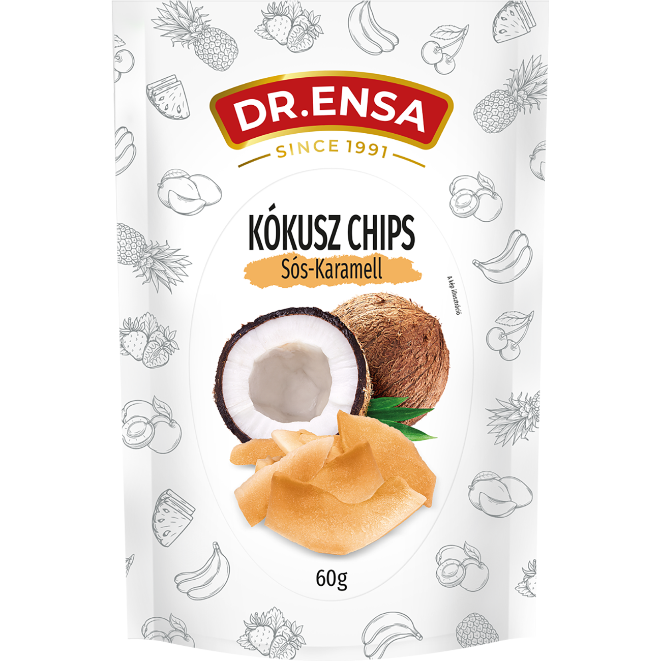 Karamellas kokusz chips 60g