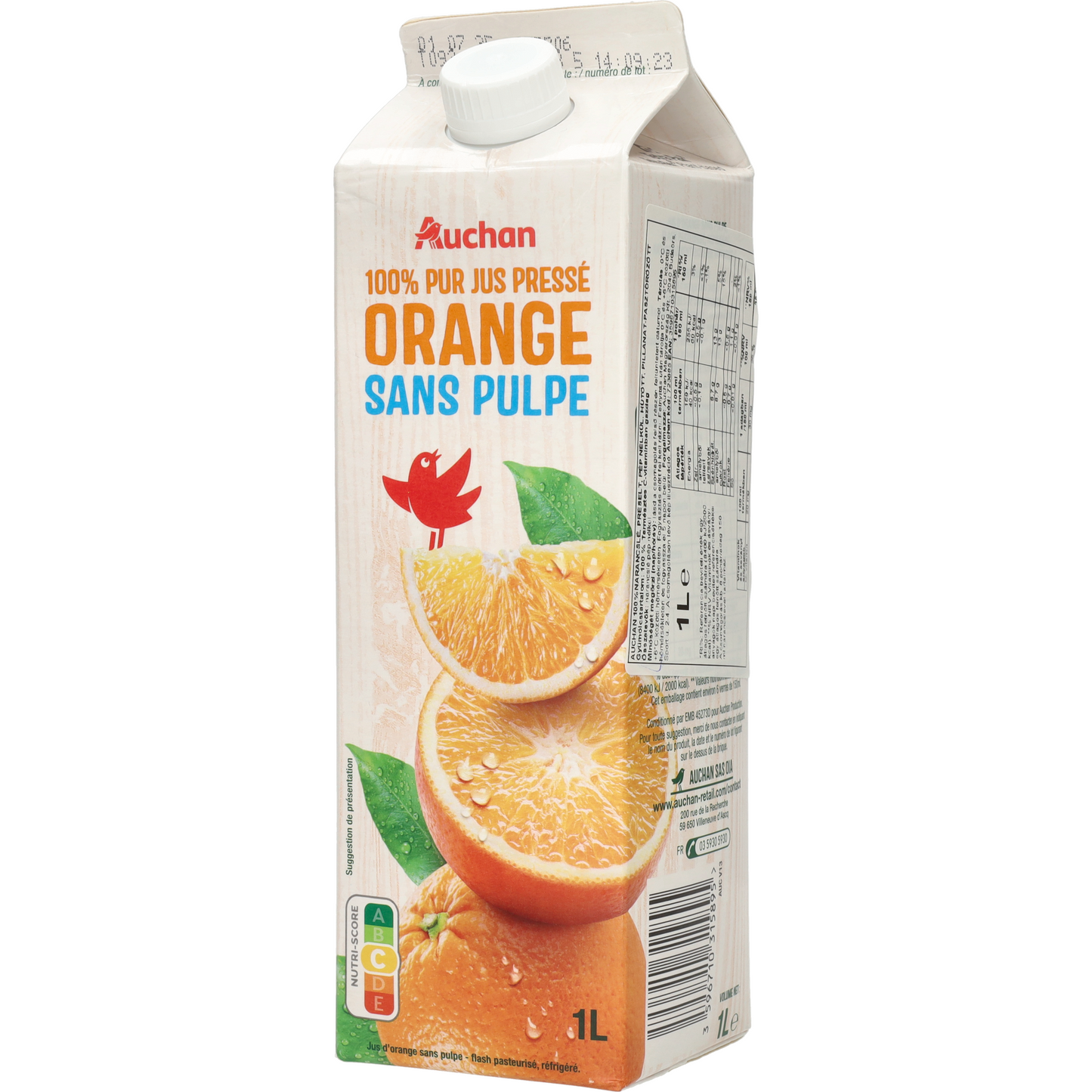 Auchan Kedvenc 100% narancslé, pép nélkül 1 l