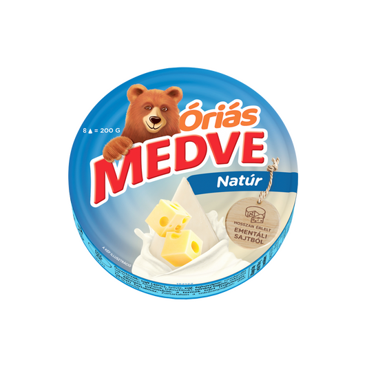 Medve Óriás natúr kenhető, zsíros, ömlesztett sajt 8 x 25 g (200 g)