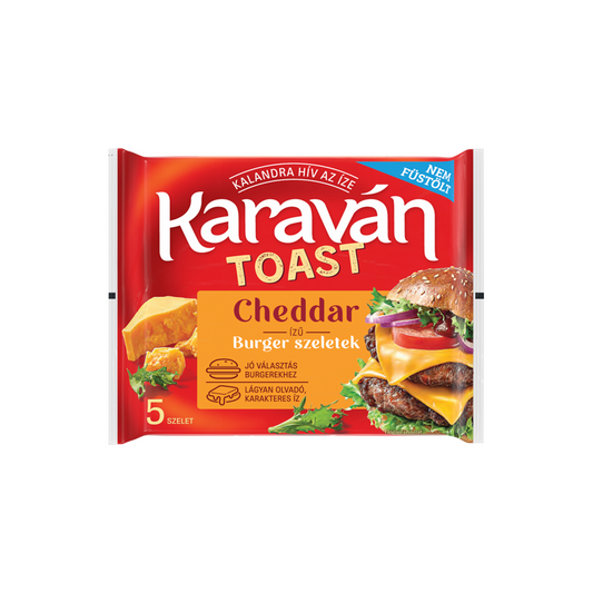 Karaván Toast cheddar ízű burger szeletek 100 g