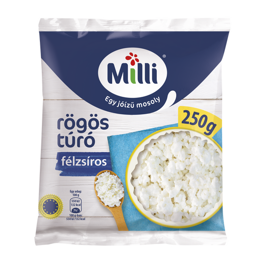 Milli félzsíros rögös túró 250 g