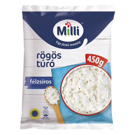 Milli félzsíros rögös túró 450 g