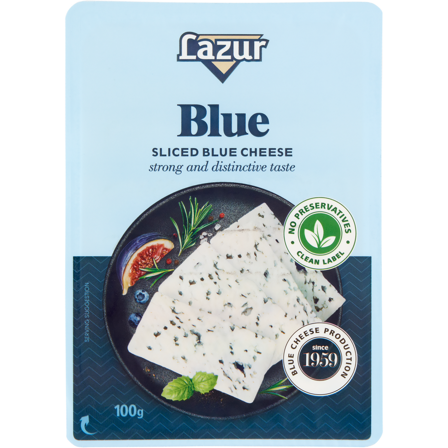 Lazur Blue szeletelt, zsíros, lágy, kék márványsajt 100 g
