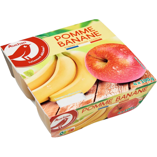 Auchan Kedvenc alma-banán gyümölcsdesszert 4 x 100 g